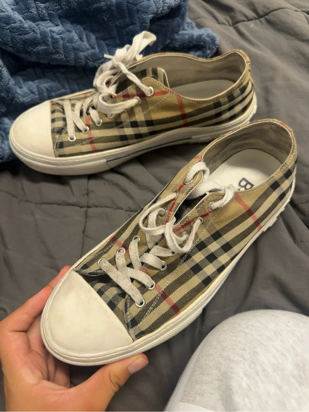 Burberry Nova Check / House Check low-top canvas sneakers,